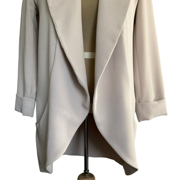 Carolina Belle Women's Tan Beige Extra Small XS Blazer Open Front Draped Lapel - Picture 8 of 8